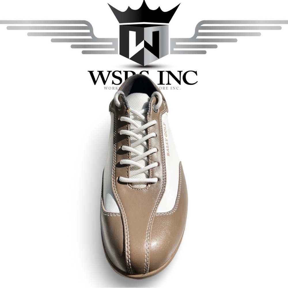 Bally White Beige Taupe Golf Shoes 7.5 View 3